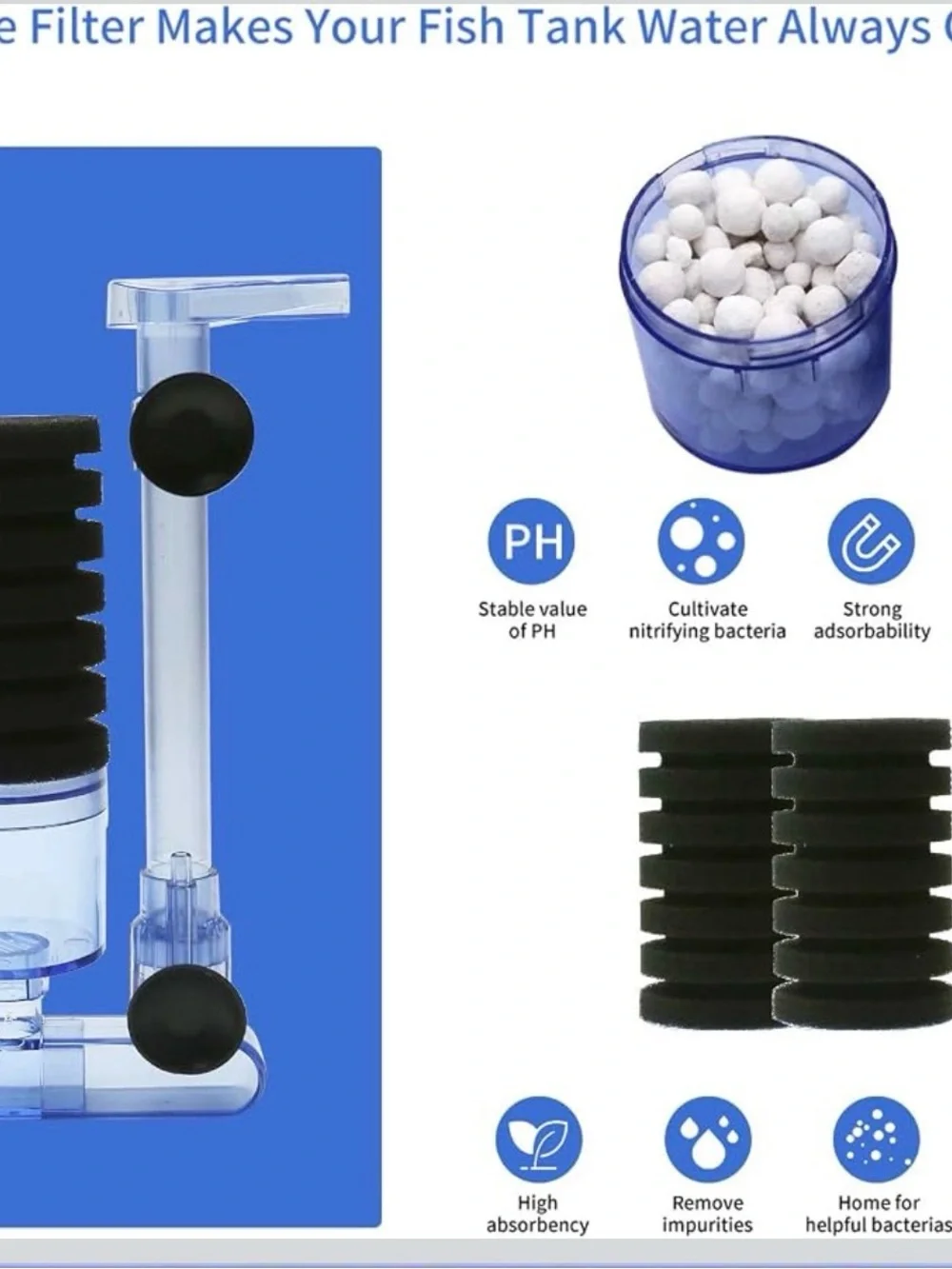 10-40 Gla Aquarium Sponge Filter Ultra Quiet Aquarium Air Pump for fish tank